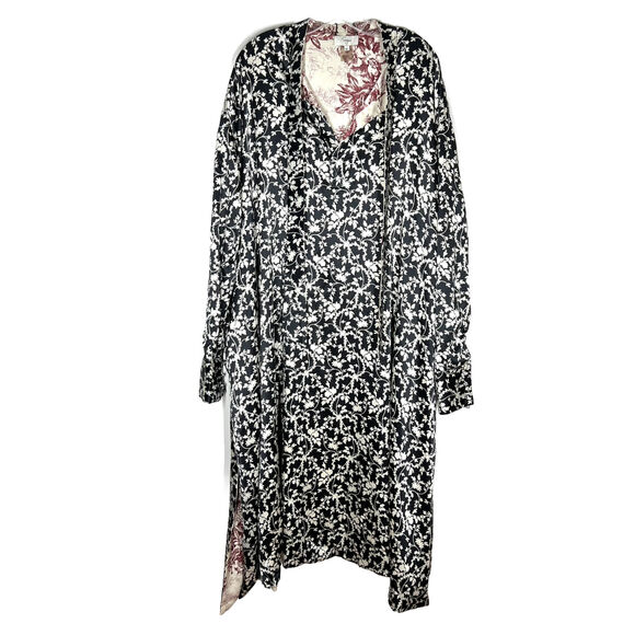 Tracy James Collection Sz M/L Stella Reversible Belted Midi Dress Long Sleeve - Picture 5 of 14